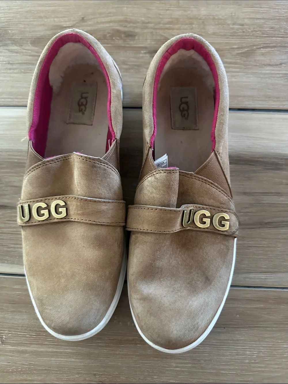 UGG Kitlyn Logo Charm Suede Loafers 9.5